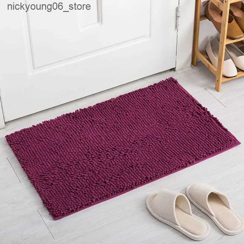 Non-Slip Bath Mats NEW Chenille Floor Mat Absorption Bath Mats Non Slip Bathroom Carpets Memory Foam Bath Rug Rectangle Toilet Floor Mat Wholesale L24