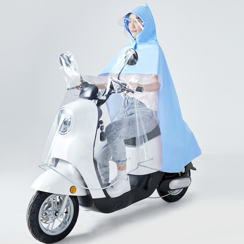 Electric car raincoat fully covered rain and wind resistant for safe travel