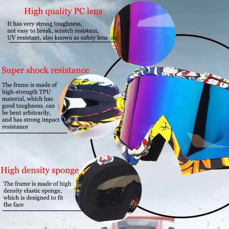 Ski goggles anti fog snowboard goggles winter outdoor sports bike goggles windproof goggles polarized ultraviolet protection CL241010