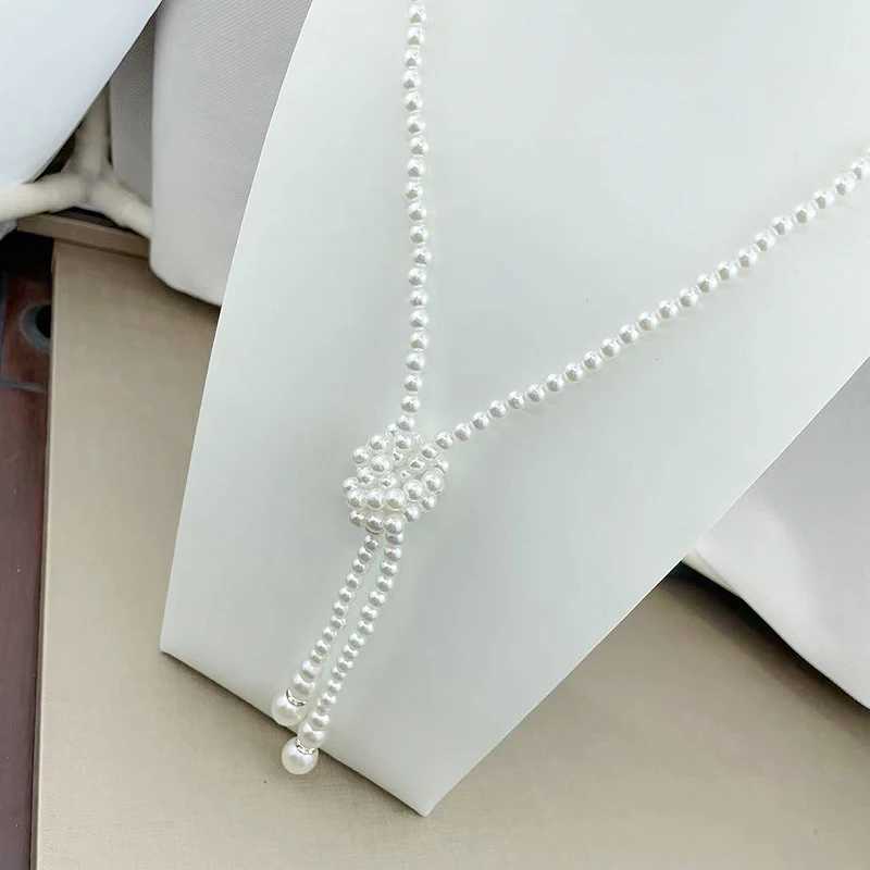 fnaf 2 rupee item Rhinestones Long Pearl Necklace Woman Channel Choice Statement Necklaces Collier Women Collares Para MujerX241009