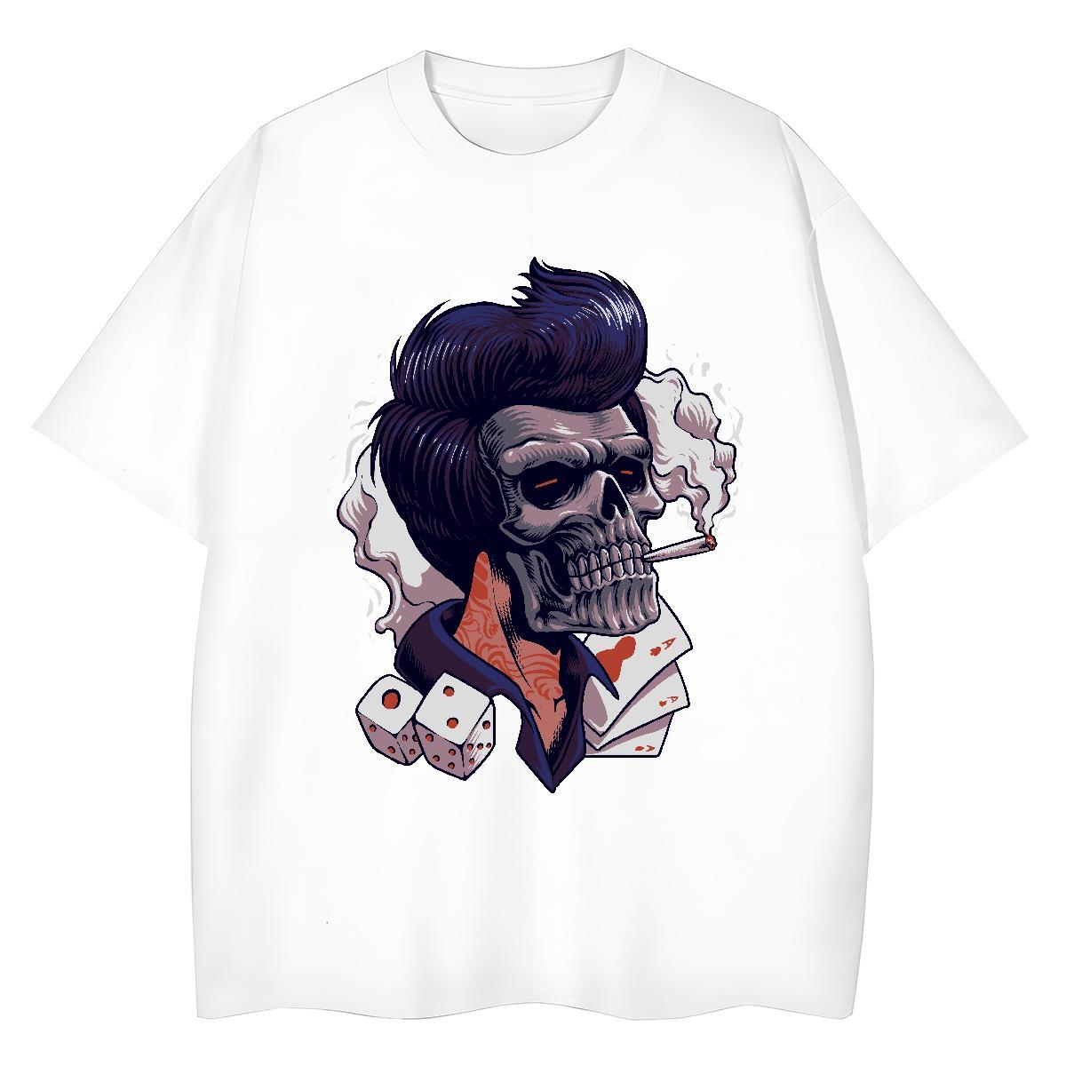 Custom T Shirts Women 230g 100% Cotton Breathable Short Sleeve Spring Summer skull Woman Tshirt Lady Customized Tees Shirts