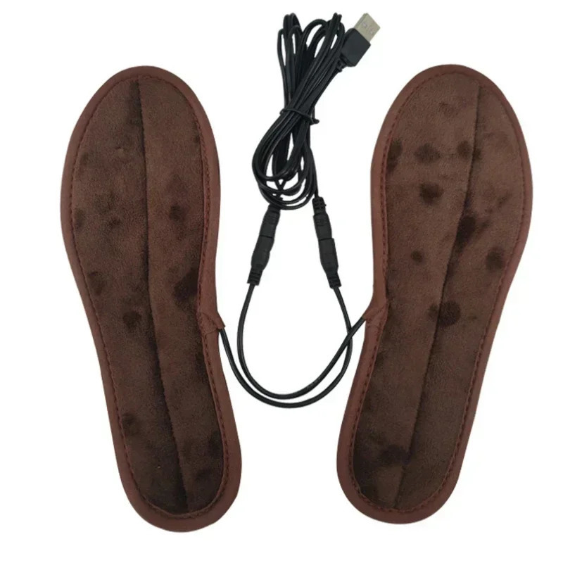 1 Pair Insoles Electric Heated Shoe Insoles Warm Socks Feet Heater USB Foot Winter Warmer Mh56 Camping Hiking Accessories 241010