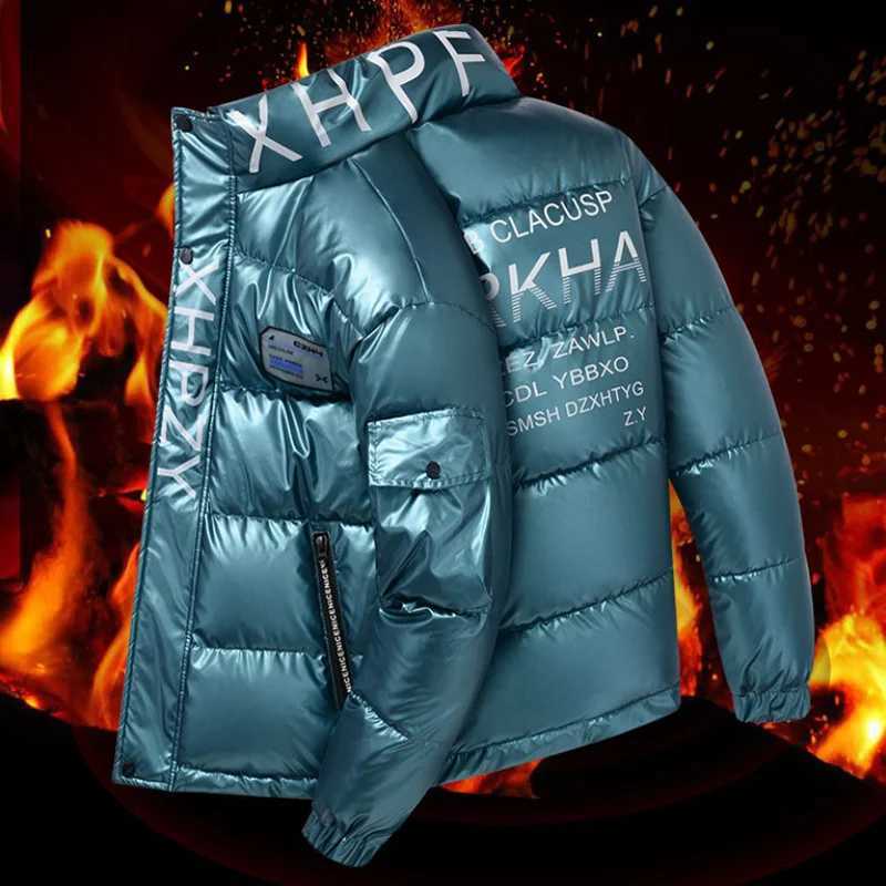 Men's Down Parkas Winter Parka down cotton apron jacket mens vertical collar thickened warm trend casual warm mens waterproof Y2410098MZJ