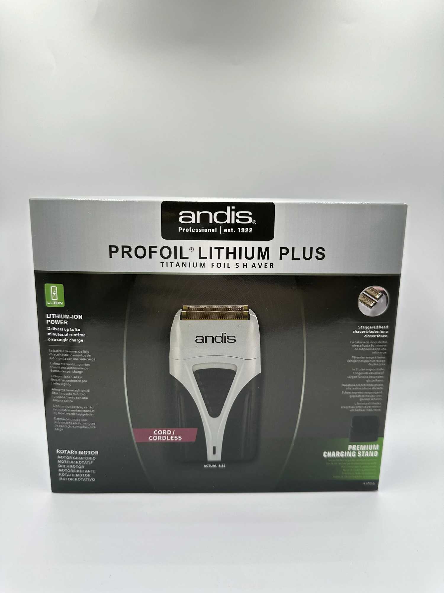 100% original ANDIS Profoil Lithium Plus 17200 Barber Hair Cleaning Electric Shaver W24101011