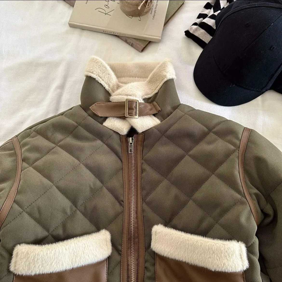Down Coat Winter new childrens jacket for boys and girls baby plush thick cotton jacket warm jacket motorcycle jacket autumn H241010