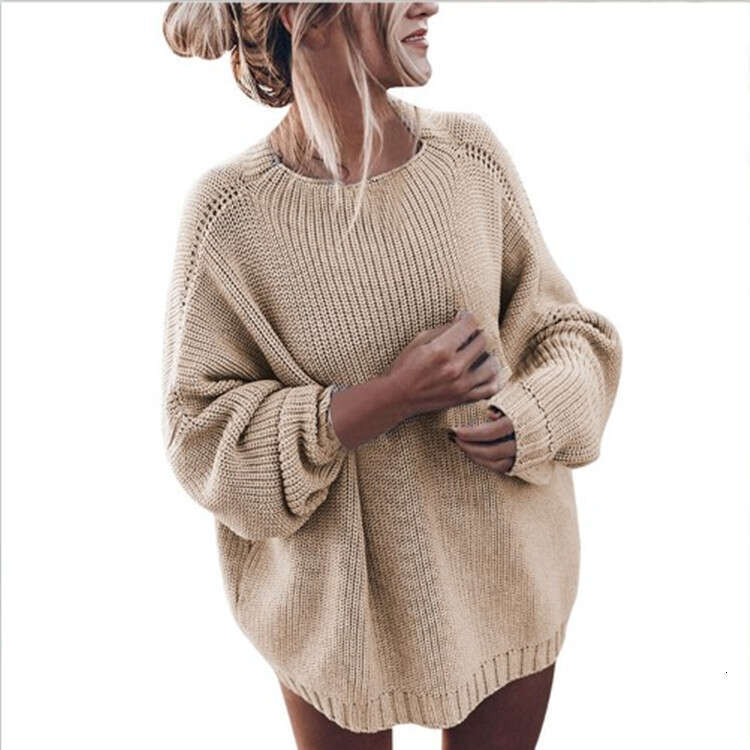 2024 Winter Wear New Product Solid Color Knitwear Loose Bat Sleeves Large Sweater Coat Women