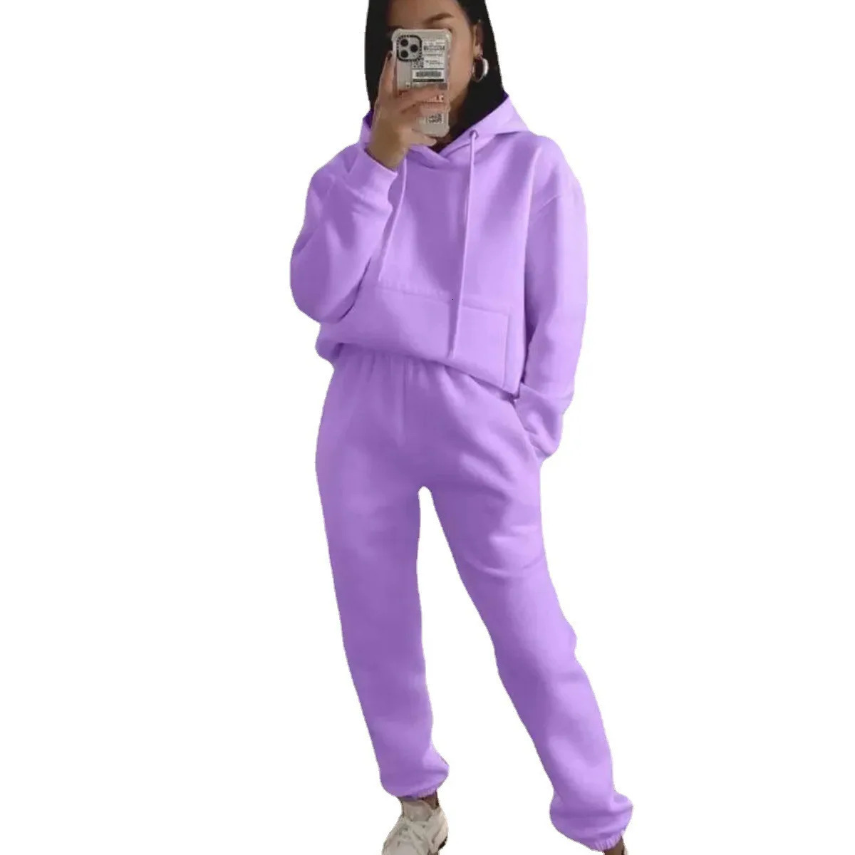 Casual sportswear womens jogging set elegant hoodie sports top running bodysuit selling 241008