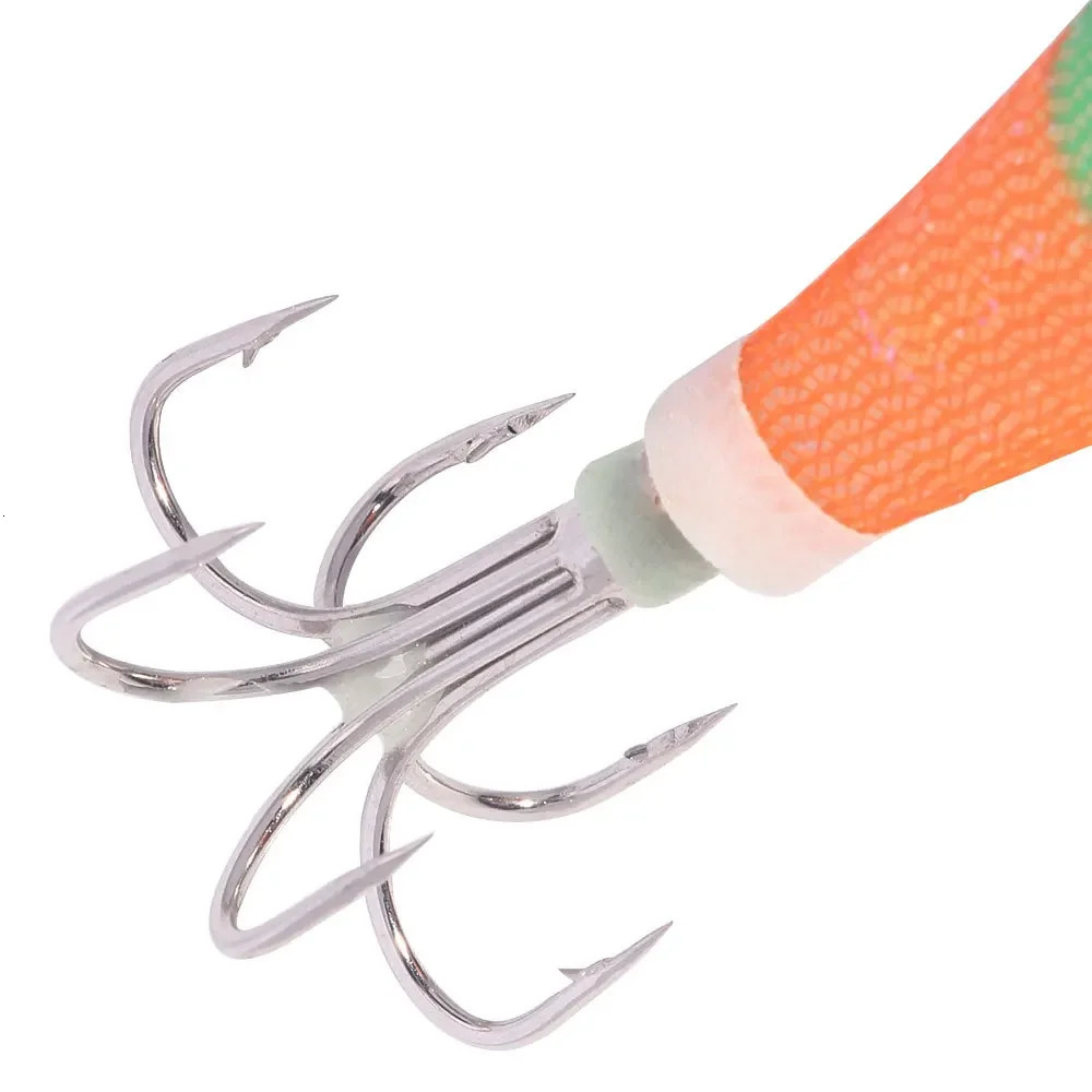 15CM Squid Jig Egi Baits Luminous Octopus Wooden Shrimp Fishing Lure Artifical Squid Jig Cuttlefish Hook Bait with Sound Beads 241010