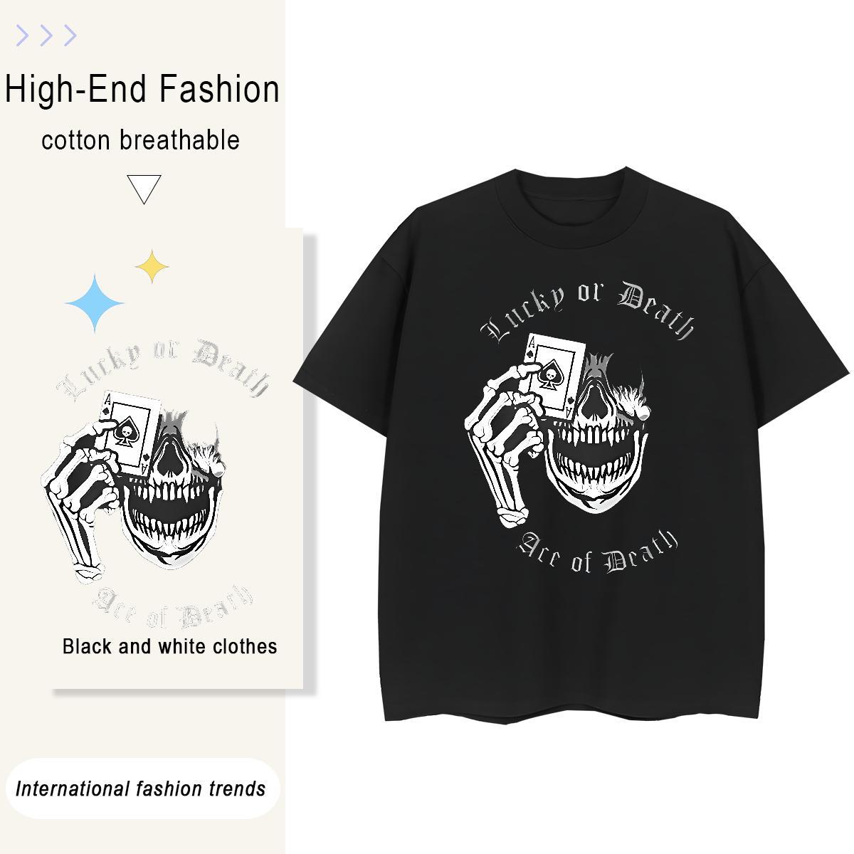 2024 DIY T Shirt For Woman 230g 100% Cotton Short Sleeve O-Neck Sports Casual playing card Couples T Shirts Female Custom Print Oversized Tops Tees