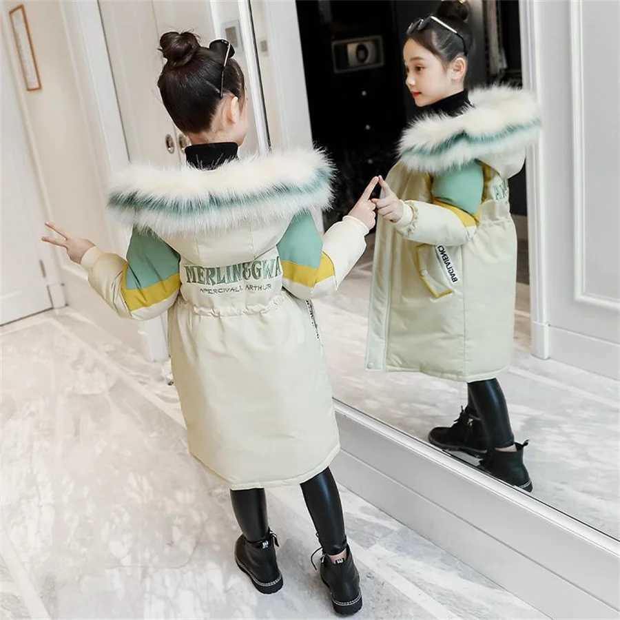Down Coat Girls winter jacket new fashion autumn winter jacket hooded jacket childrens snow jacket cotton jacket outerwear outerwear H241010