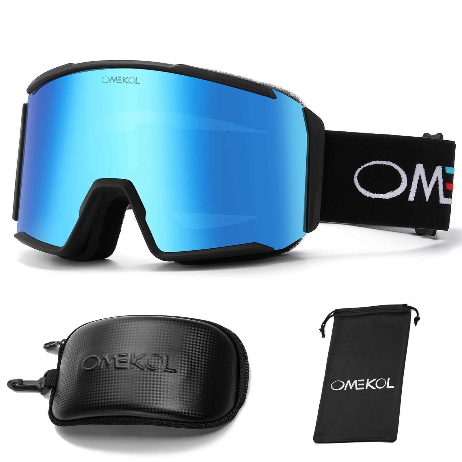 OMEKOL brand new double-layer anti fog skiing goggles and snow skiing face mask CL241010