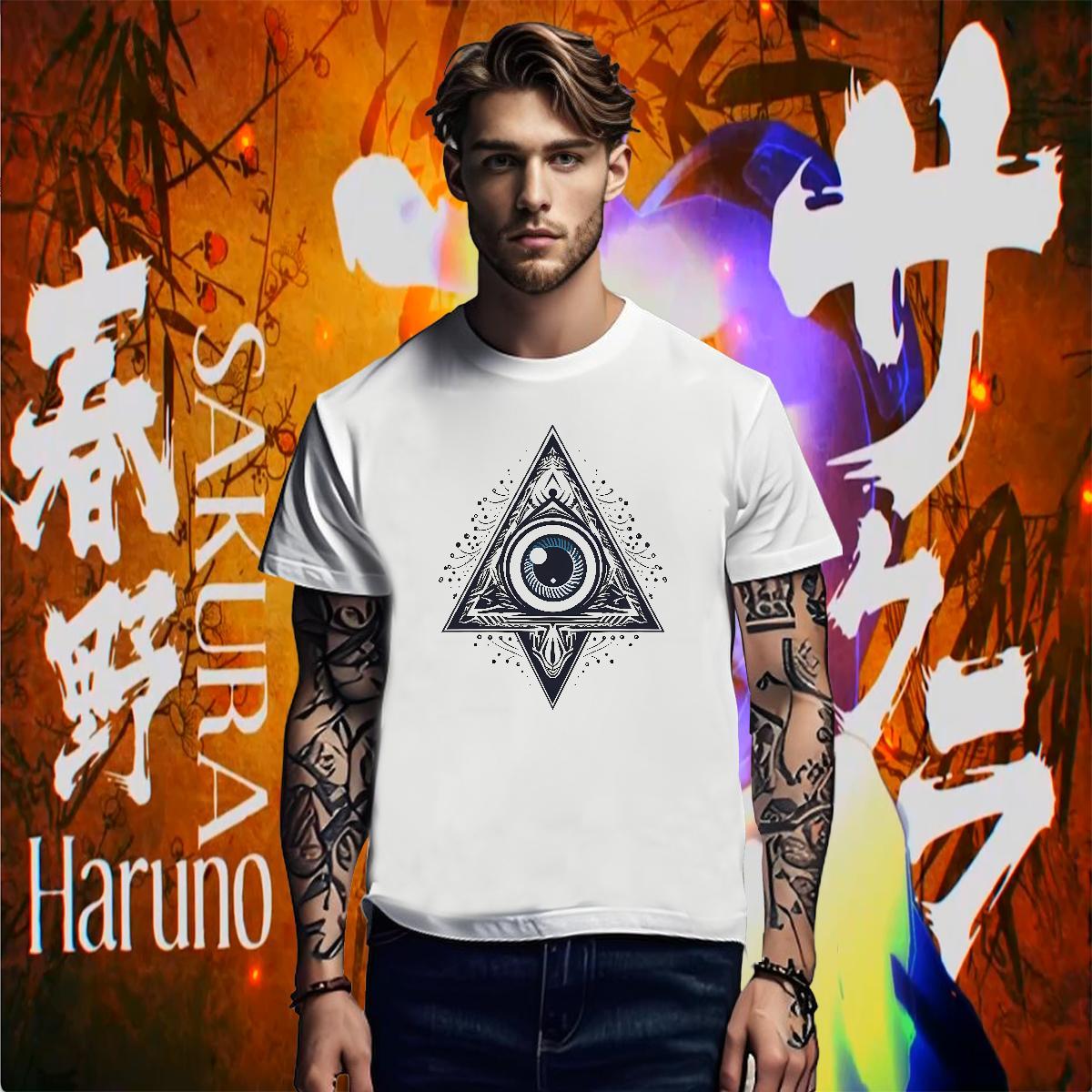 TOP Quality T Shirts Men 230g 100% Cotton eye of the devil Hip Hop DIY Printed Breathable Short Sleeve Men Tees Fashion Casual Tee Shirt