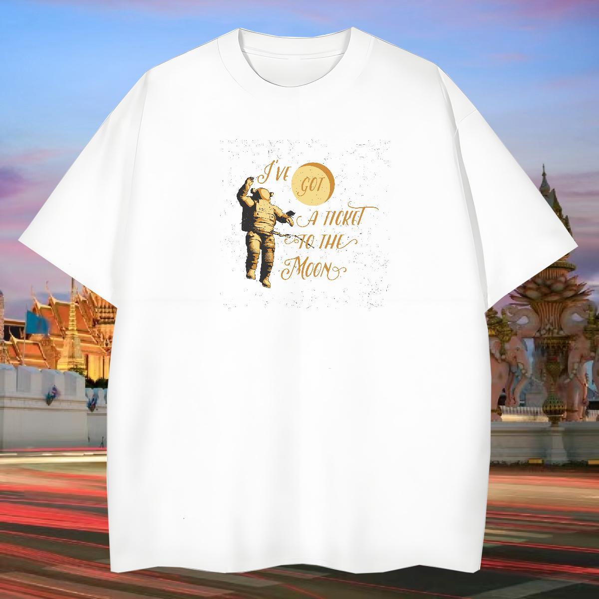 Designer Man T Shirts 230g Cotton spaceman Sports Casual DIY Logo Oversized Breathable Soft Men Tshirts Fashion Design Tops Tees