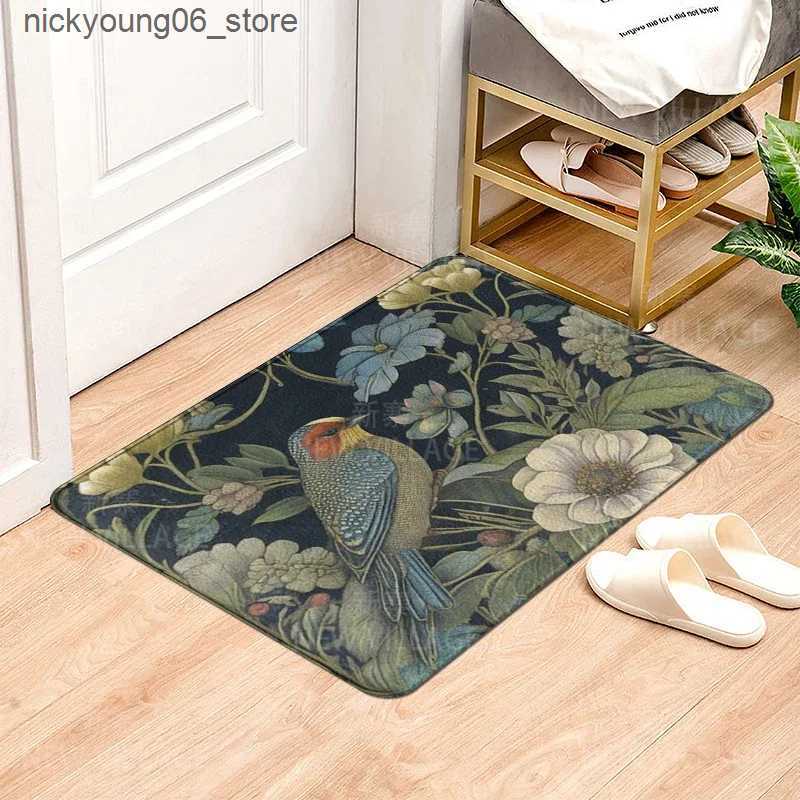 Non-Slip Bath Mats House entrance carpet Home door mat Modern Nordic style Room Bath Foot bathroom non-slip Kitchen water rugs Abstract plant L240910