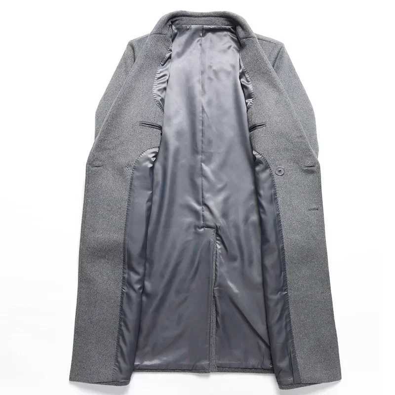 Wool content 54.5% New wool coat in autumn and winter mens long double-breasted wool coat leisure suit collar coat. winter coat LX241010