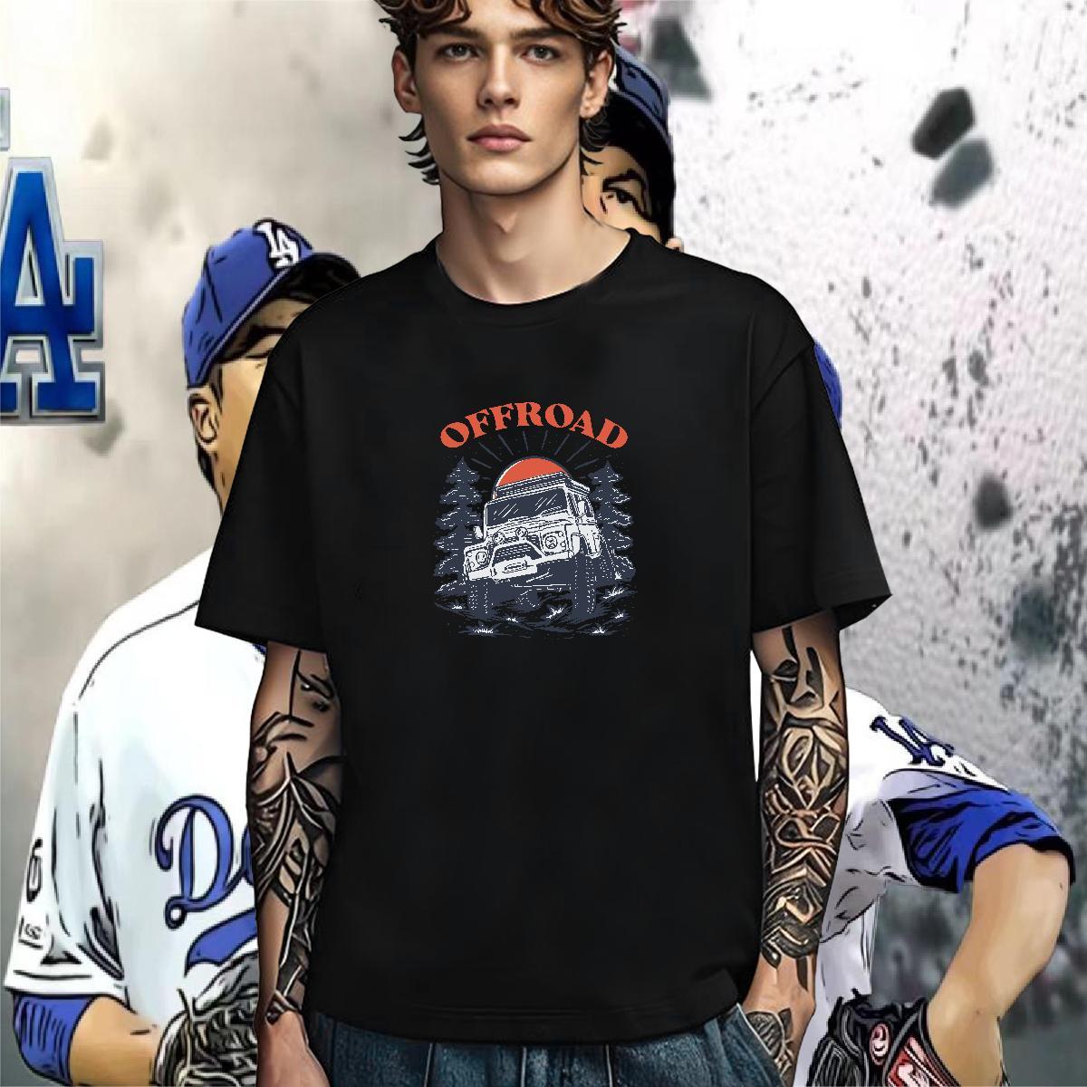 Loose T shirt 100% Cotton 230g car Outdoor Custom Cartoon Short Sleeve Soft Tshirt for Man Woman 2024 Designer Tees