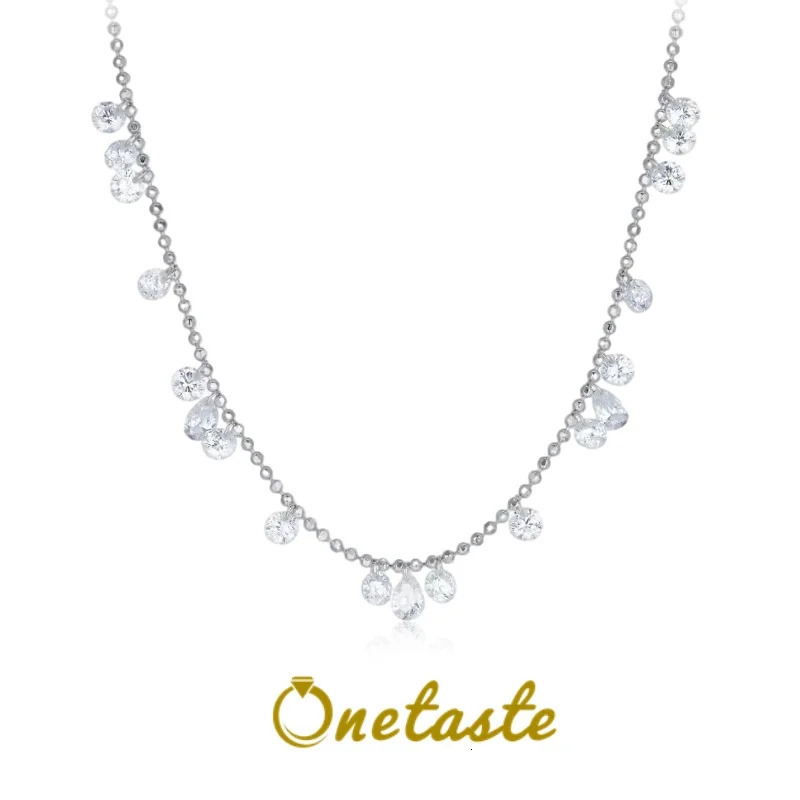 925 sterling silver 7A zircon necklace suitable for womens court style sparkling bead necklace gift for 240929