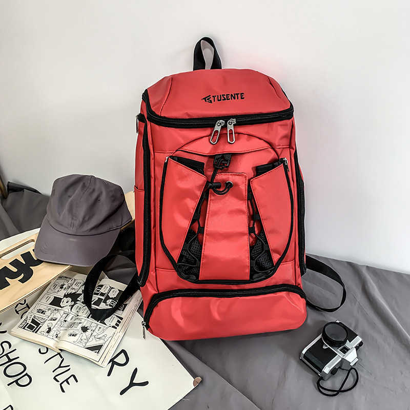 trendy sports backpack for men, large capacity outdoor travel backpack, independent shoe compartment, basketball and football training bag 241015