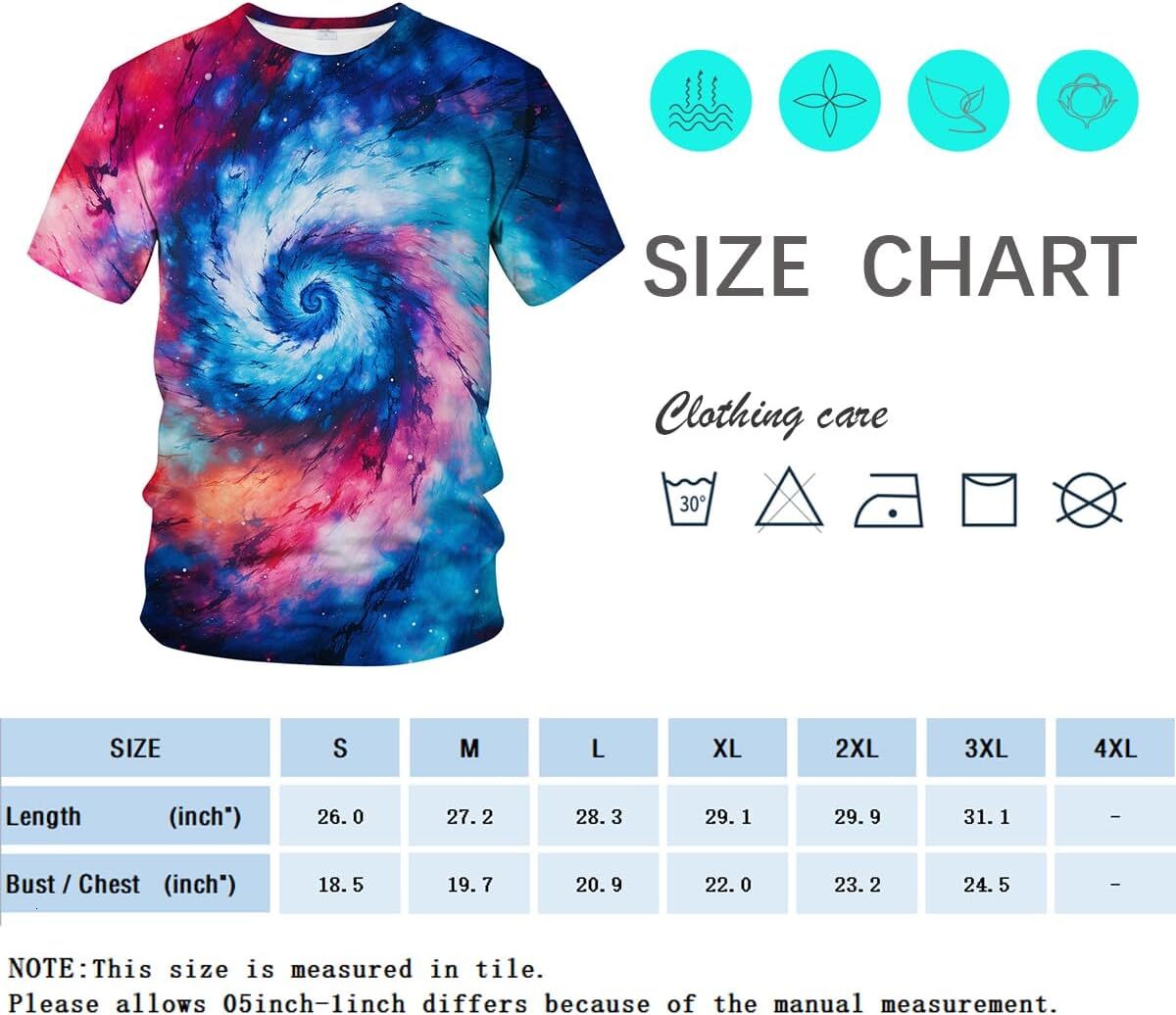 Mens T shirt Novelty Tie-Dye T Shirt Funny Psychedelic Graphic Tee graphic tee Casual tops summer clothes Short sleeve cool fashion