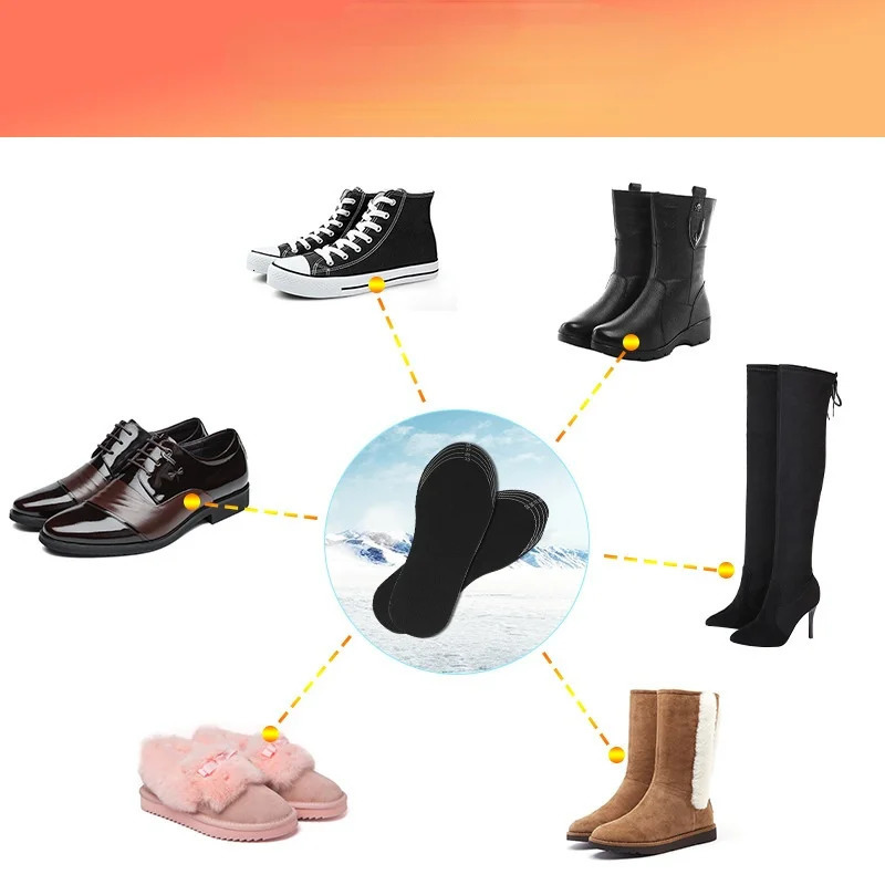 USB Rechargeable Heated Insoles Size 35-46 DIY Customizable Electric Heated Shoes Pad for Outdoor Skiing Winter Foot Warmers 241010