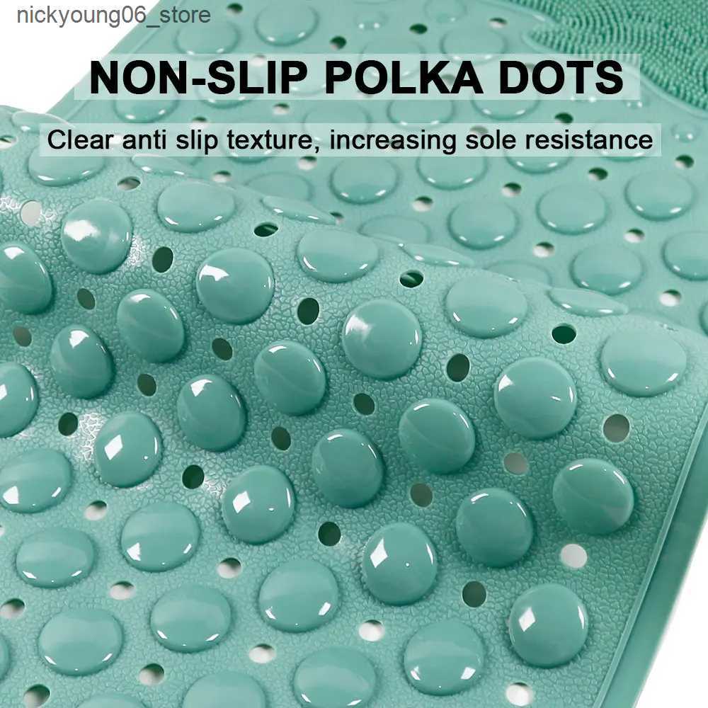 Non-Slip Bath Mats Silicone World Bathroom Anti-skid Mats PVC Shower Anti Fall Foot Mat Dolphin Massage Suction Cup With Drain Hole Floor Mat L240910