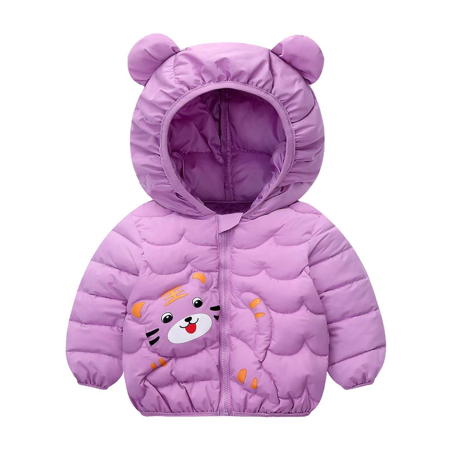 Down Coat Cute girls winter clothing light jacket hooded sweatshirt with ears girls jacket childrens clothing boys jacket H241010