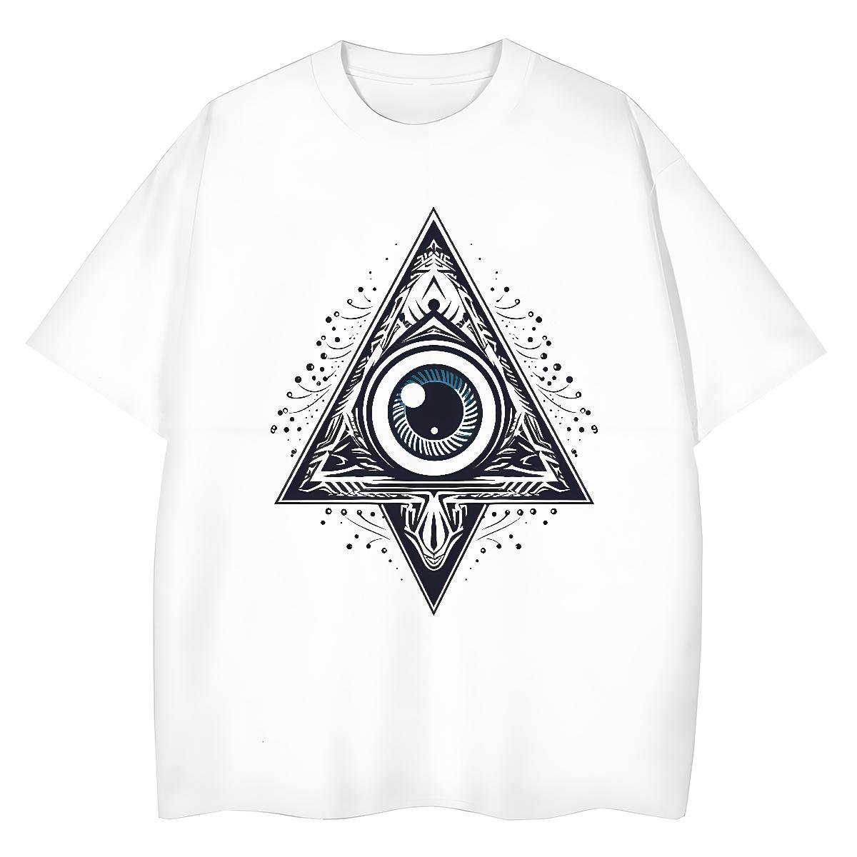 New T shirt 230g Cotton Breathable Crew Neck Sports Casual eye of the devil Women Tshirts Soft Custom Print Oversized Tops Tees