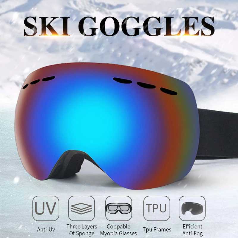 JSJM new ski goggles adult double-layer anti fog ski goggles winter outdoor sports goggles UV400 snowboard sled eyes CL241010