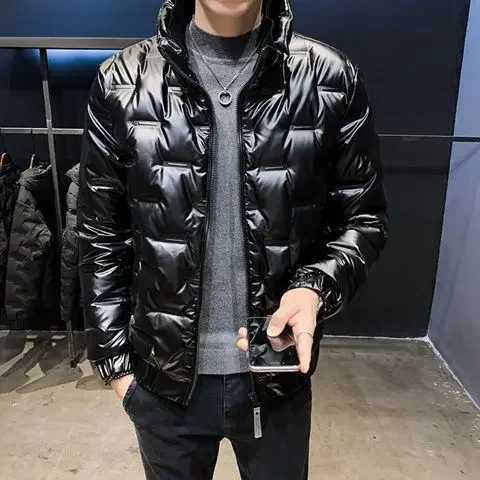 Men's Down Parkas Mens Autumn/winter Thickened Down Cotton Coat Trendy Cropped Warm Top Jacket Mens Wear Y241009DI3Y