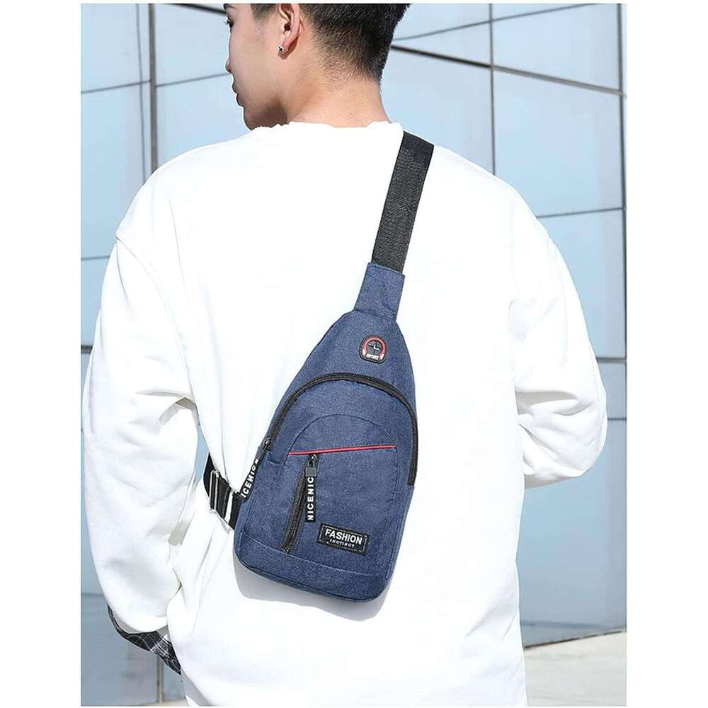 Chest Unisex Large-Capacity Earphone Hole One-Shoulder Messenger Bag