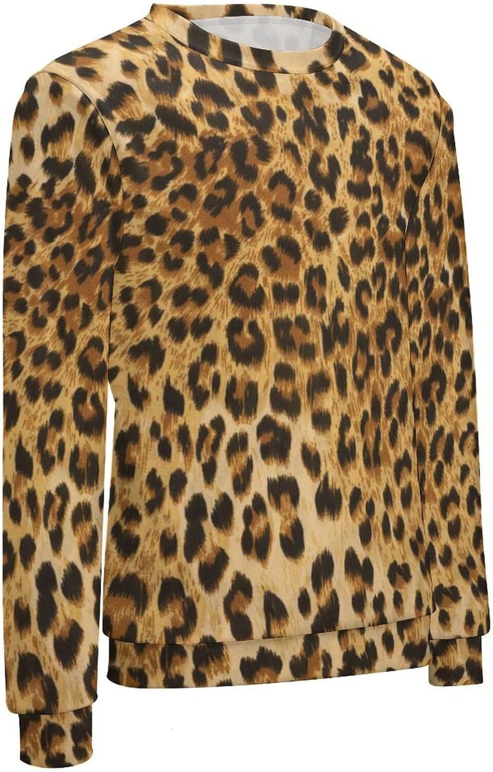 Long Sleeve Shirts for Men sweatshirt Leopard Print Men's Sweatshirts Casual Fashion Crew Neck Animal Print Pullover Sweatshirt Streetwear Casual