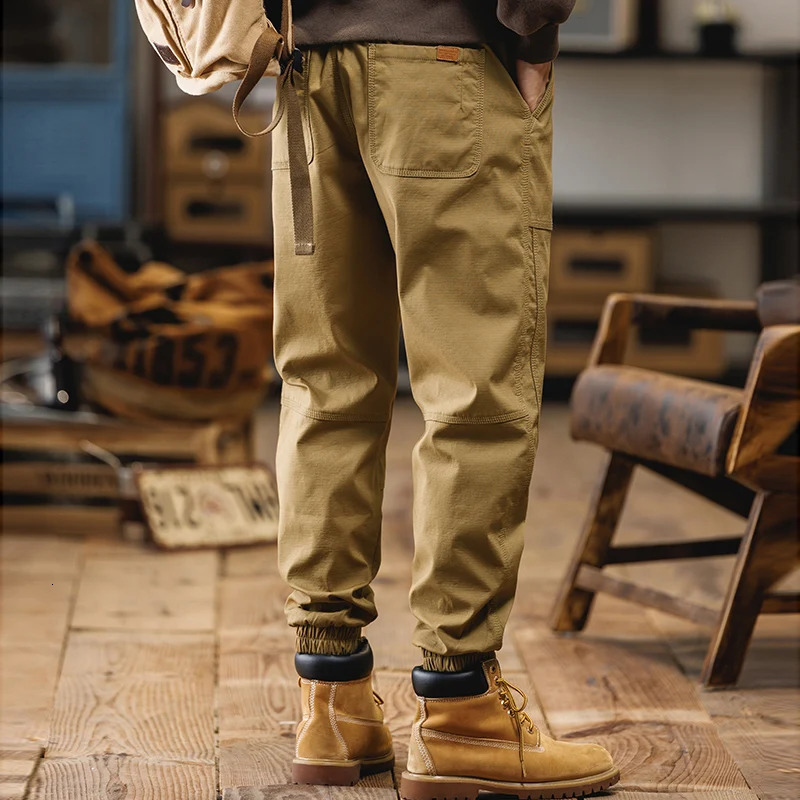 Mens cargo pants luggage Y2K size Japanese style elastic autumn winter Youngla fashion pure cotton pants 240930