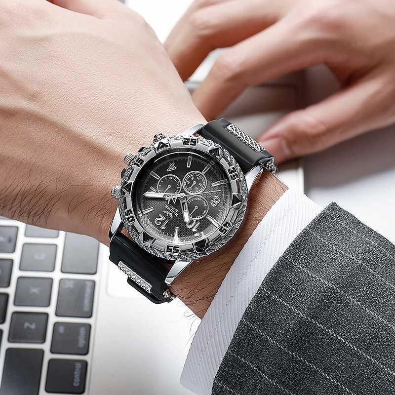 Fashion Sports Style Silicone Mens Watch Casual Wrist WatchX241010