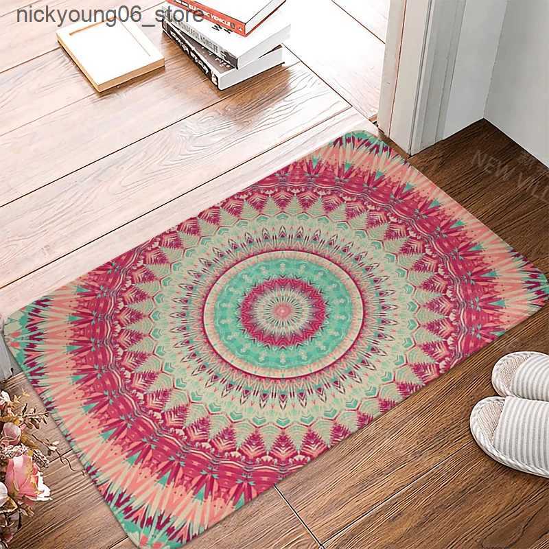 Non-Slip Bath Mats Anti-slip Bath Mat Bathroom Small Rug Shower Mat Home Decor Door Mat Kitchen Bedroom Entrance Room mats Persia vintage Mandala L240
