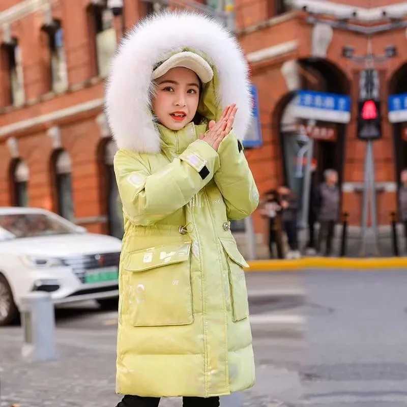 Down Coat New winter cotton jacket girls waterproof hooded jacket childrens jacket youth clothing 5-16Y clothing Parka snow jacket H241010