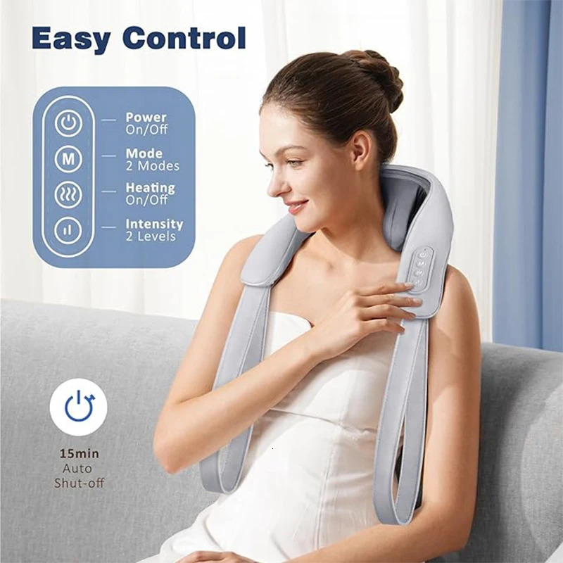 Neck massager with finger pressure neck and shoulder massage pillow used for neck trap back and leg pain relief electric massager 241008
