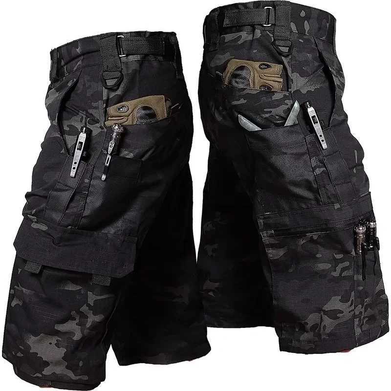 Camouflage Cargo Shorts for Men Summer Quick Drying Multiple Pockets Hunting Pants Outdoor Hiking Fishing Thin Shorts Male Jogger W250621
