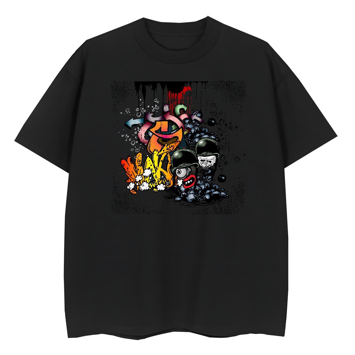 Casual New T Shirts Women 230g Pure Cotton Breathable High Street Hip Hop skull Woman Tshirt Lady Plus Size Cartoon Top Tees