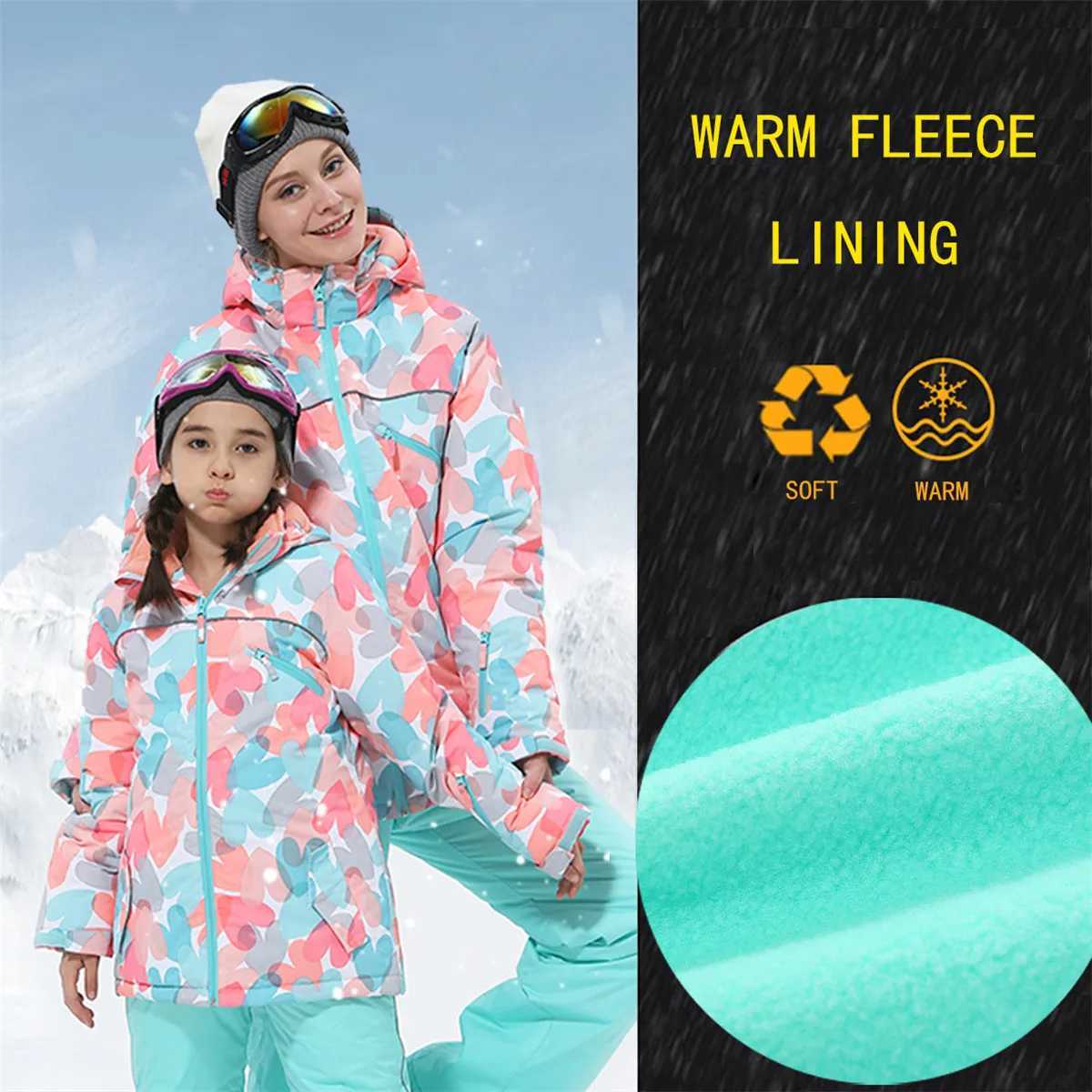 Down Coat HONEYKING Ski Jacket Winter Windproof Outdoor Sports Snow Jacket Girls Ski Clothes Ski Clothes H241010