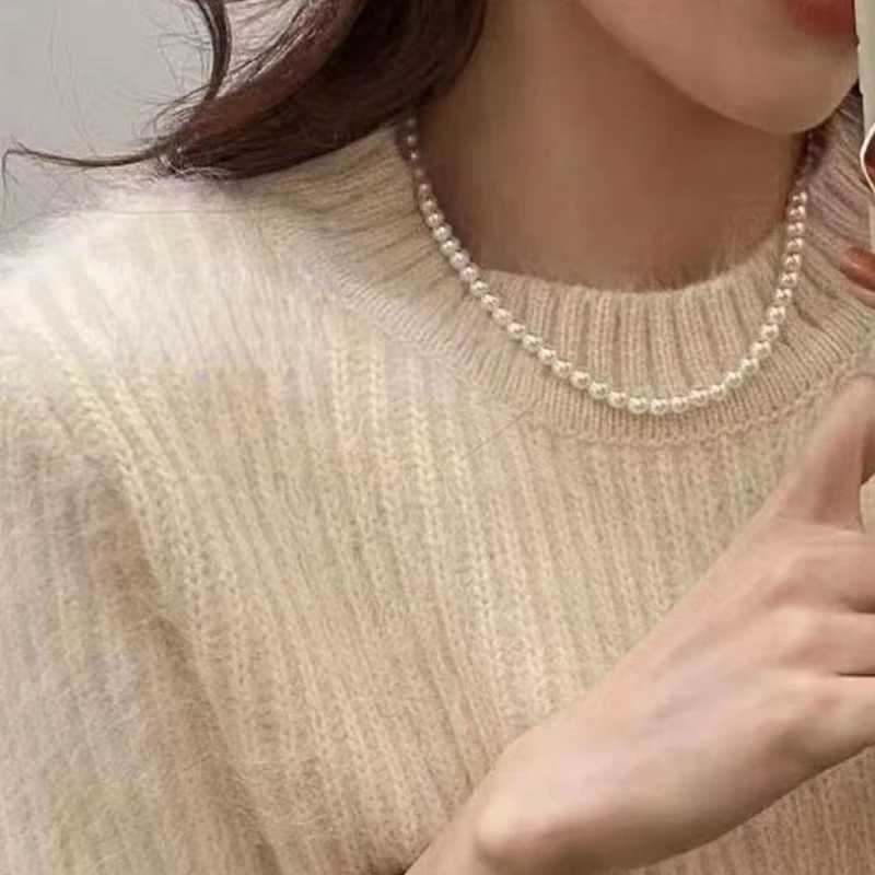 Trendy Vintage Multi Layer Pearl Choker Necklace for Women Fashion Simple Pearl Collar Necklaces Wedding Party Fashion JewelryX241009