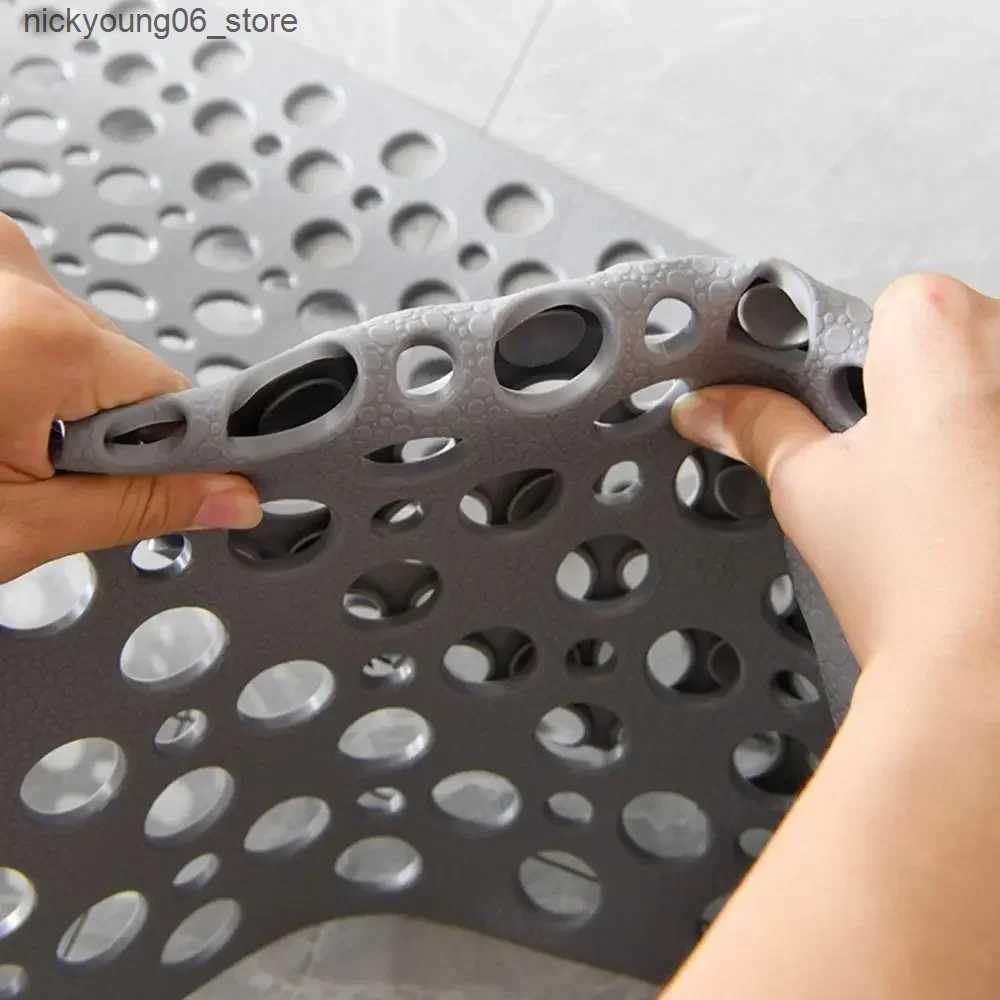 Non-Slip Bath Mats 1PC Extra Porous Large Bath Mat Non Slip Bathtub Strong Suction Anti-Mold TPE Shower Mat Kitchen Bathroom Products 70x38/75x43cm L2