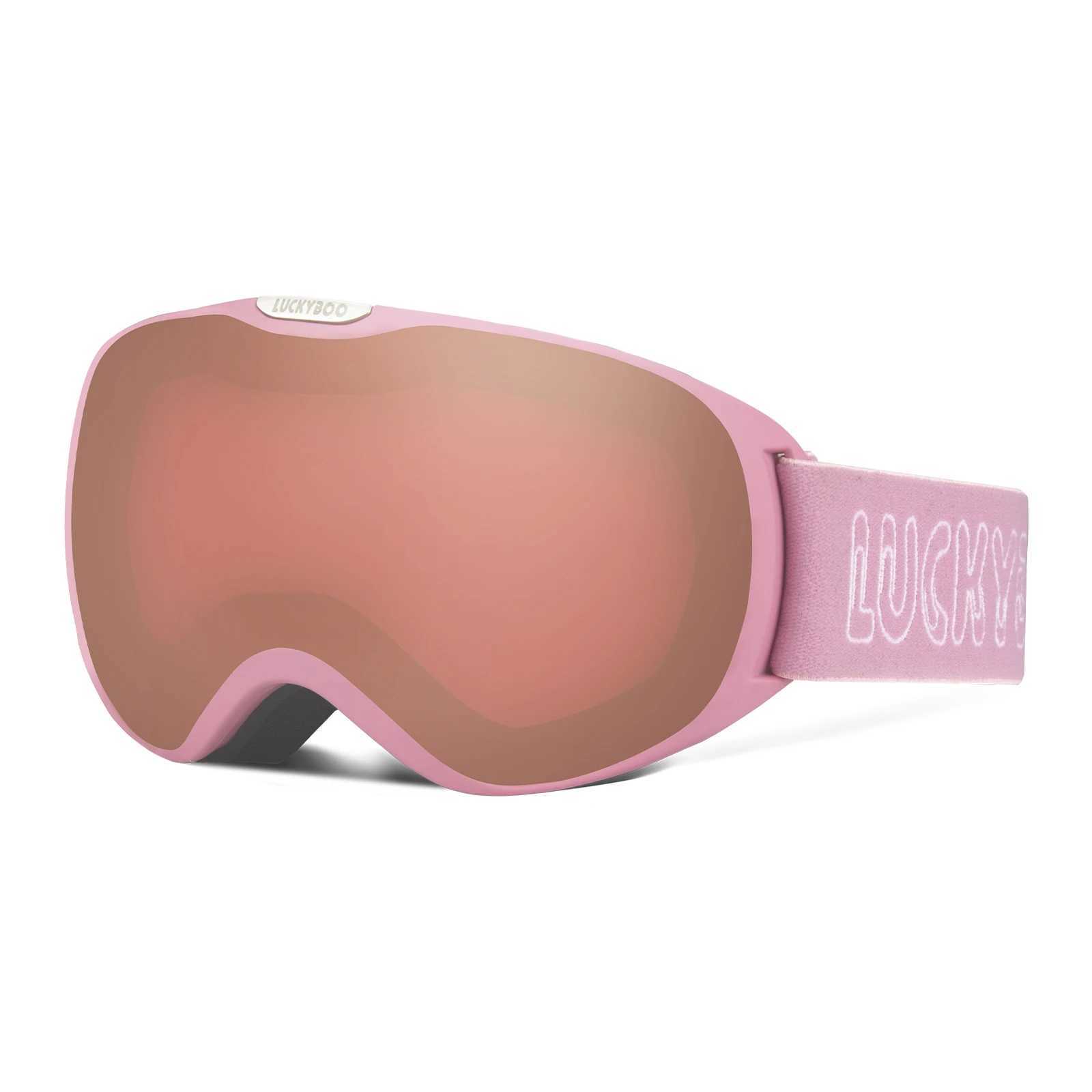 LUCKYBOO L1 childrens skiing goggles UV protection dual anti fog lenses large field of view with adjuster CL241010