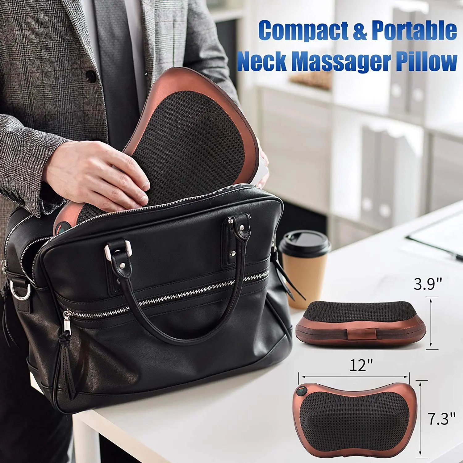 Massage pillow with neck and back massager equipped with neck and shoulder massager and 3D deep tissue kneading massager 241008