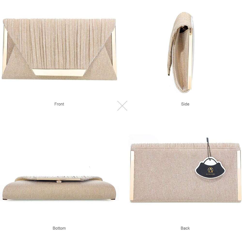 Glitter Clutch Purses for Women Evening Bags Clutches Flap Envelope Handbags Large Wedding Party Prom Purse