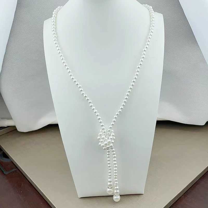 fnaf 2 rupee item Rhinestones Long Pearl Necklace Woman Channel Choice Statement Necklaces Collier Women Collares Para MujerX241009
