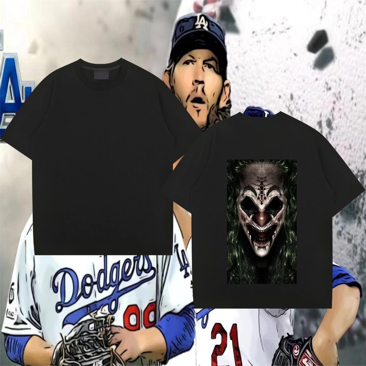 Popular Man T Shirts 230g Cotton skull Anime Printing Street Black White Crew Neck Mens Tshirts New Arrival Top Tees