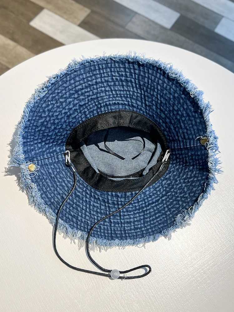 Wide Brim Hats Bucket A worn-out letter washed Jean fisherman hat womens spring summer outdoor sun Alpine mens H241010
