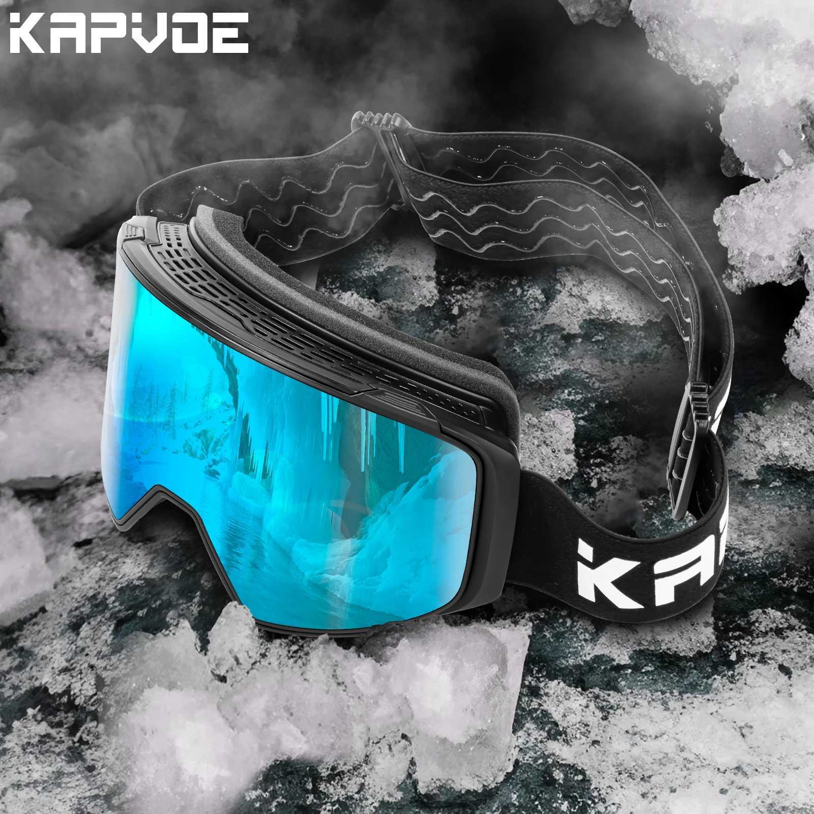 Kapvoy Ski Mask Double layer Fog proof Mens and Womens Windproof UV400 Ski Board Goggles CL241010