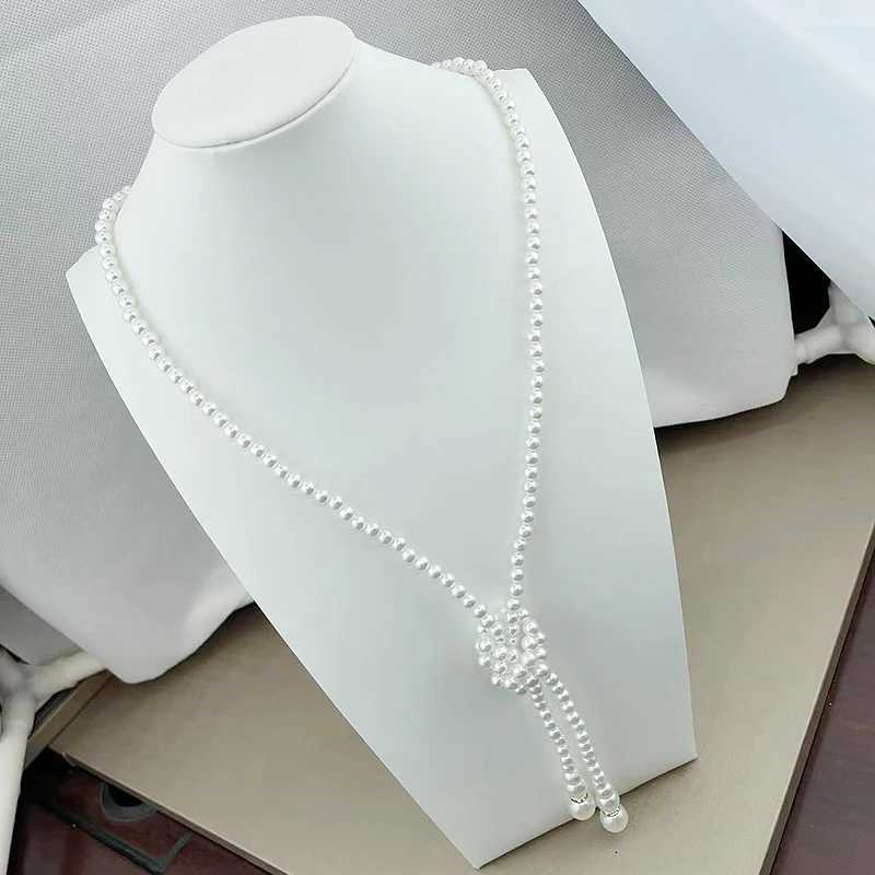 fnaf 2 rupee item Rhinestones Long Pearl Necklace Woman Channel Choice Statement Necklaces Collier Women Collares Para MujerX241009