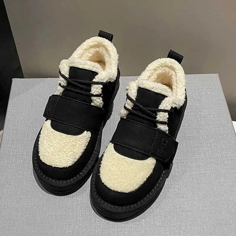 Womens Snow Solid Boots For Women 2023 New Winter Warm Short Boot With And Thick Plush Shoes Xw6.5 Booties